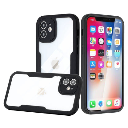 For Apple iPhone 13 Pro Max (6.7") Transparent Case with PET Screen Protector Slim Full Body Shockproof Hard PC & TPU Hybrid Protective  Phone Case Cover