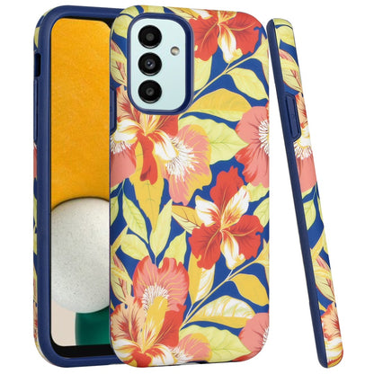 For Samsung Galaxy A13 5G Bliss Floral Stylish Design Hybrid Rubber TPU Hard PC Shockproof Armor Rugged Slim  Phone Case Cover