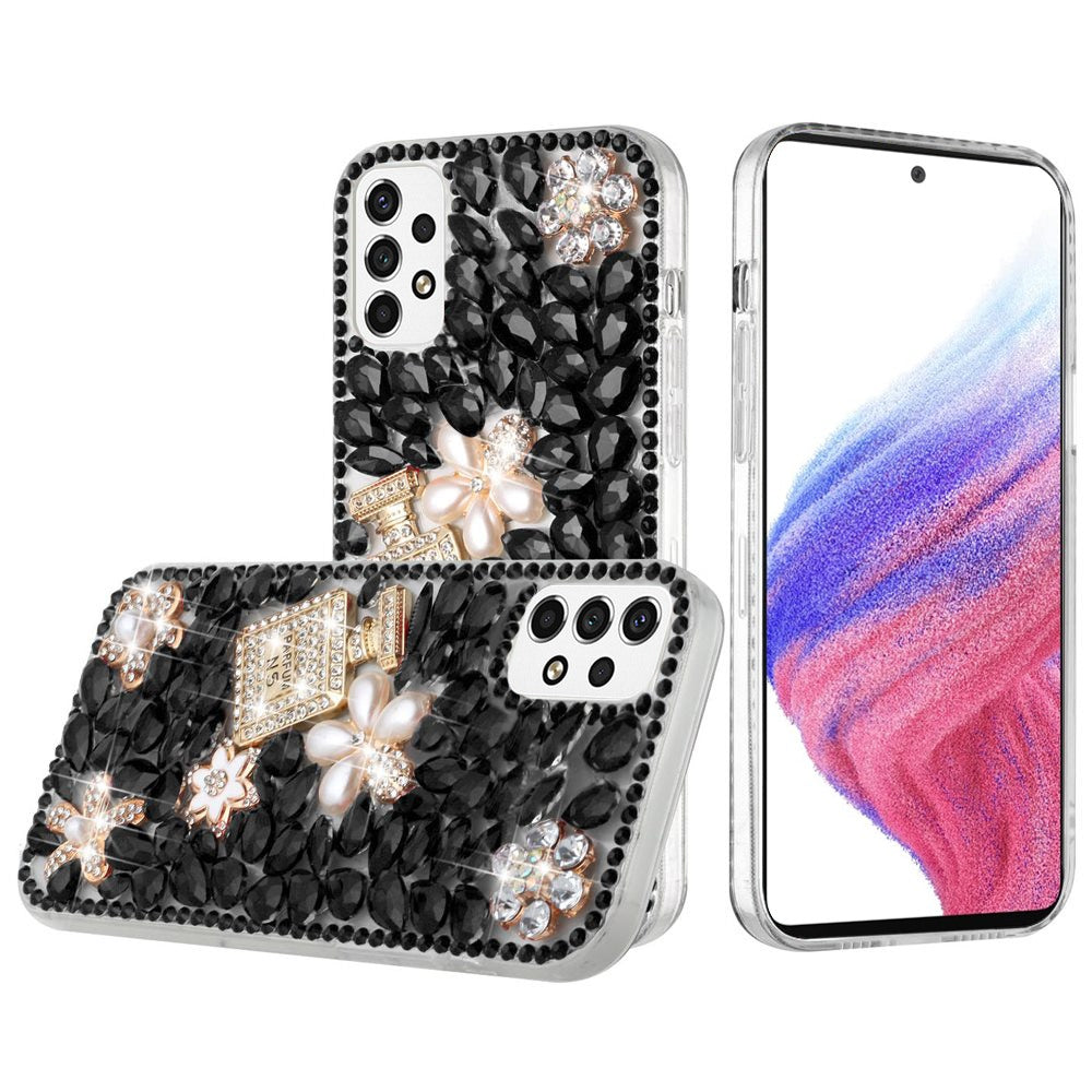 For Samsung Galaxy A53 5G Bling Crystal 3D Full Diamonds Luxury Sparkle Transparent Rhinestone Hybrid Protective  Phone Case Cover