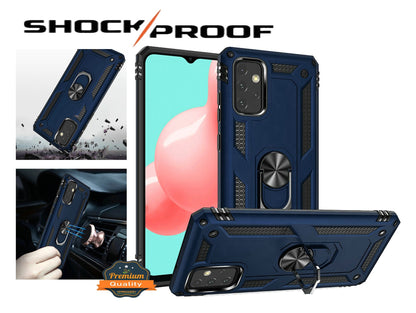 For Samsung Galaxy A13 5G Military Grade Heavy Duty Rugged Dual Layers Full Body Shockproof Hybrid Protection with Ring Kickstand  Phone Case Cover