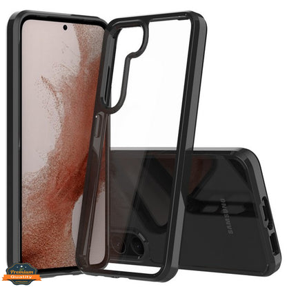 For Samsung Galaxy S23 /Plus /Ultra Crystal HD Clear Back Panel + TPU Bumper Frame Hybrid Thin Slim Hard Shockproof  Phone Case Cover