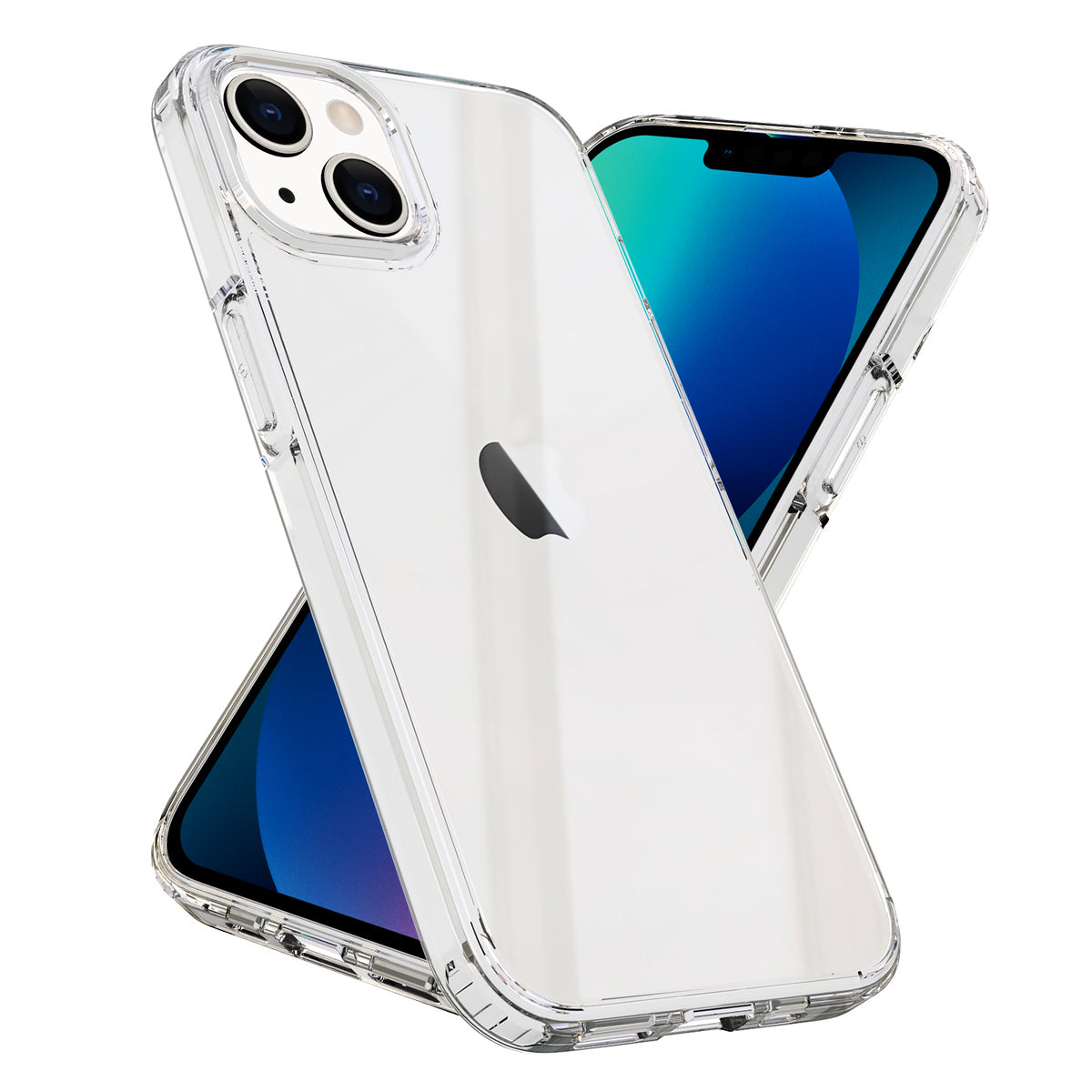 For Apple iPhone 13 Pro Max (6.7") Clear Designed Slim Thin Transparent Military Grade Drop Hybrid Hard PC Back and TPU Bumper Protective Transparent Phone Case Cover