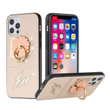 For Samsung Galaxy A13 5G Diamond Bling Sparkly Glitter Ornaments Engraving Hybrid Armor with Ring Stand Holder Rugged Fashion  Phone Case Cover