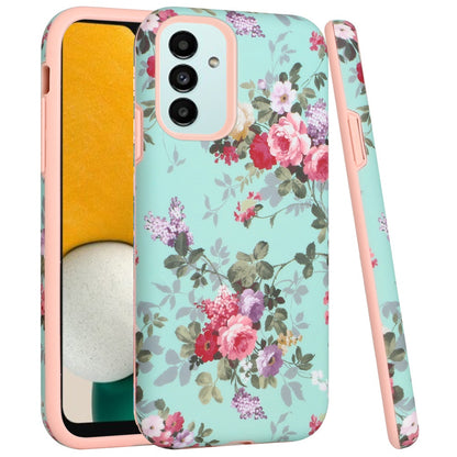 For Samsung Galaxy A13 5G Bliss Floral Stylish Design Hybrid Rubber TPU Hard PC Shockproof Armor Rugged Slim  Phone Case Cover