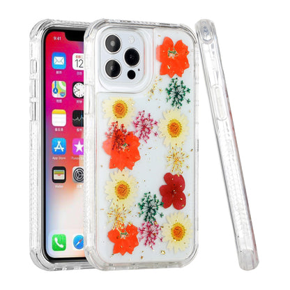 For Apple iPhone 11 (6.1") Sparkle Glitter Floral Epoxy Design Shockproof Hybrid Fashion Bling Rubber TPU  Phone Case Cover