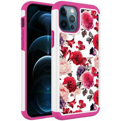 For Apple iPhone 13 (6.1") Beautiful Design Tuff Hybrid Heavy Duty Sturdy Shockproof Full Body Soft TPU Hard Protective  Phone Case Cover