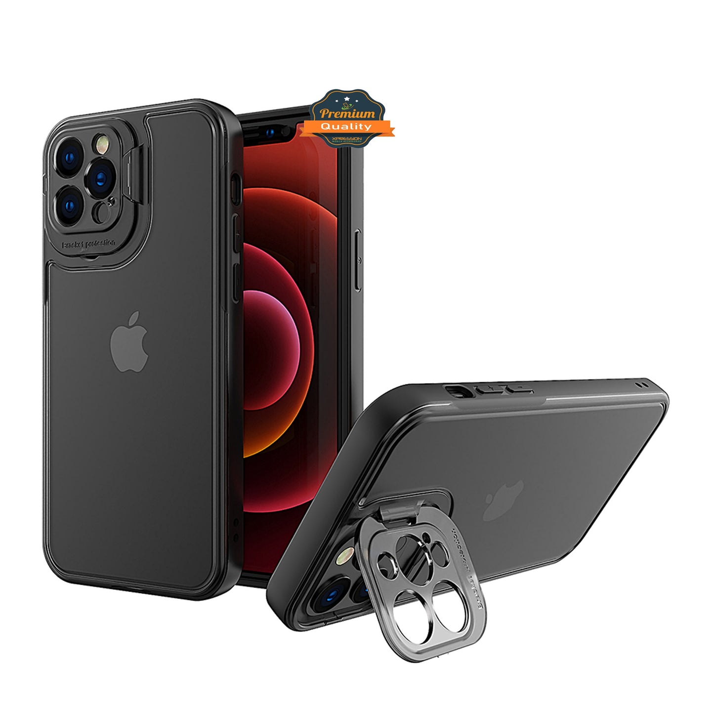 For Apple iPhone 13 / Pro Max Cases with Kickstand & Camera Protection Hybrid Rubber Bumper Shockproof Anti-Slip Drop Protective  Phone Case Cover