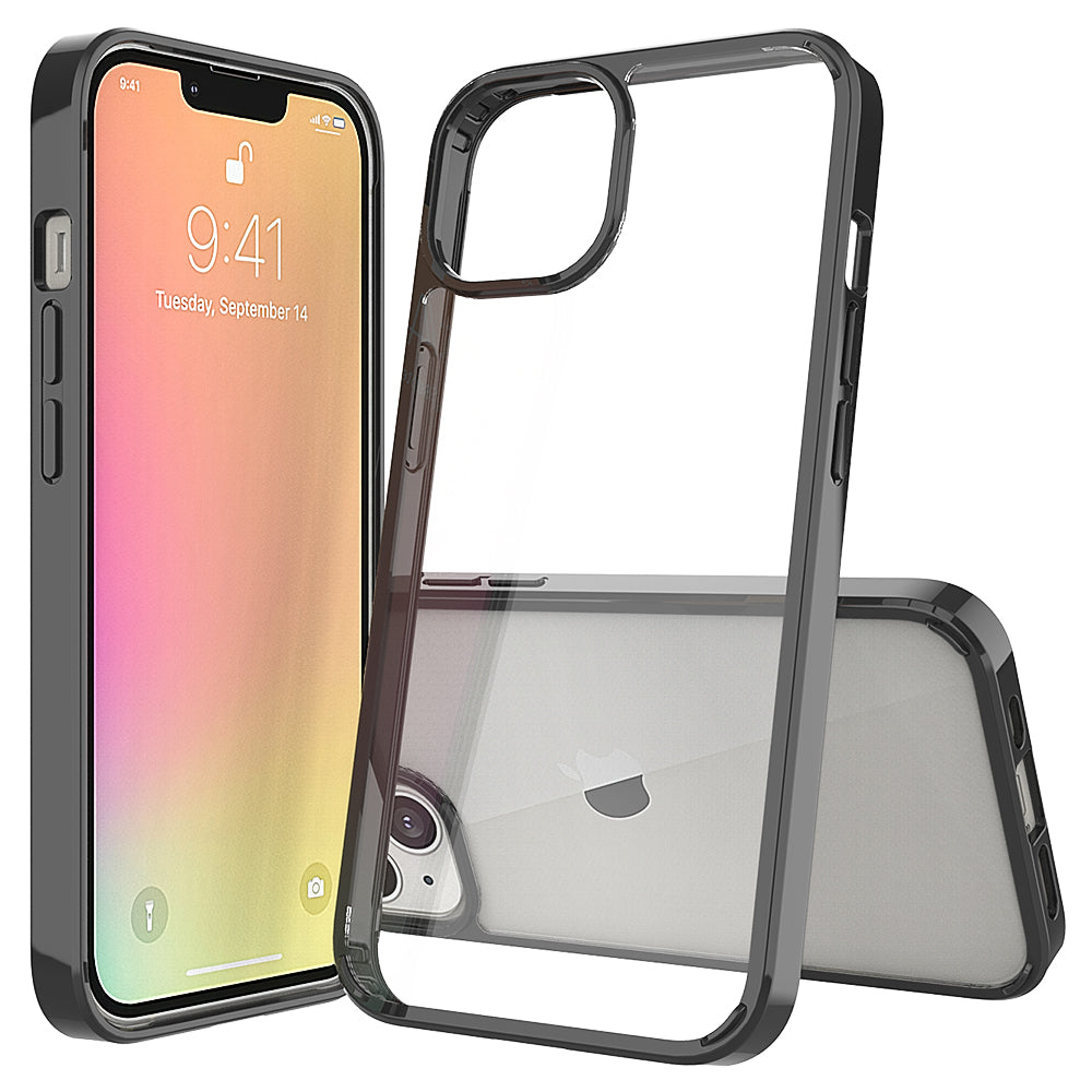 For Apple iPhone 13 / Mini Pro Max Hybrid Transparent Clear Acrylic Back Hard PC & Soft TPU Full Protective Bumper Extra Shock-Absorb  Phone Case Cover