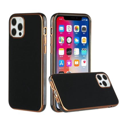 For Apple iPhone 8 Plus/7 Plus/6 6S Plus Electroplated Fashion Solid Gold Frame Hybrid Rubber TPU Hard PC Slim Fit  Phone Case Cover