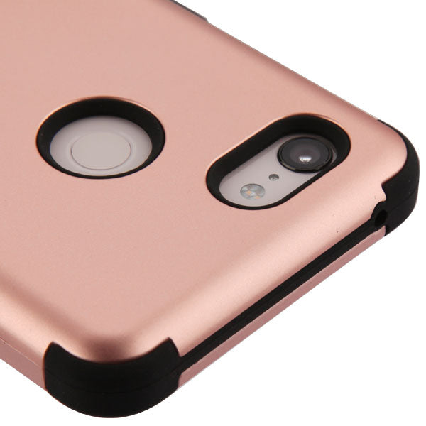 For Google Pixel 3 XL Hybrid Three Layer Hard PC Shockproof Heavy Duty TPU Rubber Anti-Drop Rose Gold Black Phone Case Cover