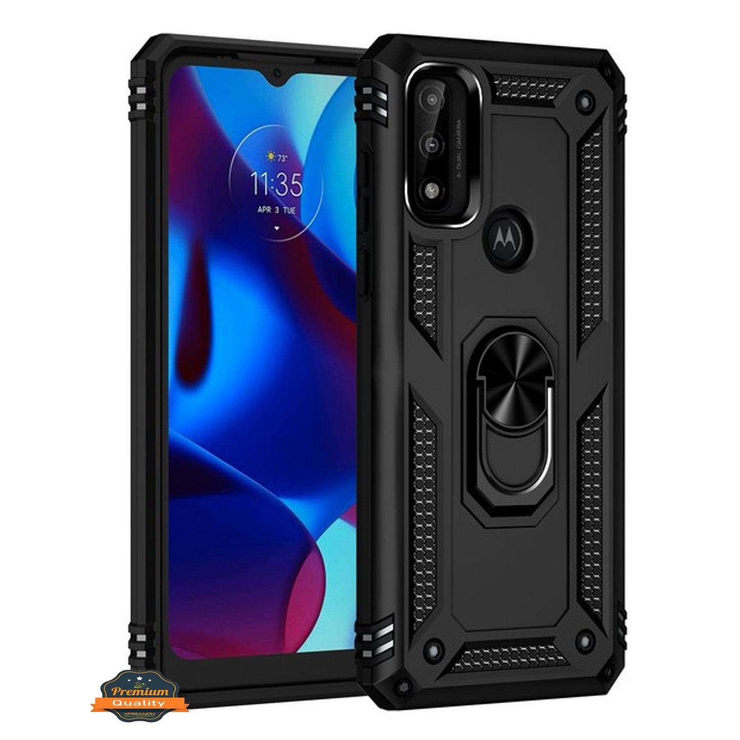 For Motorola Edge+ 2022 /Edge Plus Shockproof Hybrid Dual Layer with Ring Stand Metal Kickstand Heavy Duty Armor Shell  Phone Case Cover