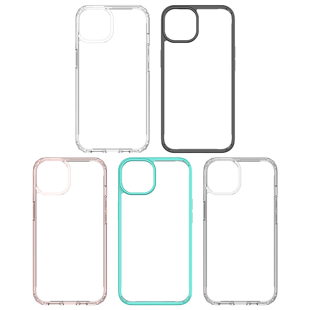 For Apple iPhone 13 / Mini Pro Max Hybrid Transparent Clear Acrylic Back Hard PC & Soft TPU Full Protective Bumper Extra Shock-Absorb  Phone Case Cover