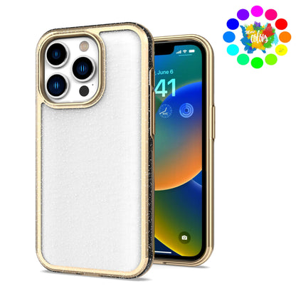 For Motorola Moto G 5G 2022 Electroplated Gold Frame Glitter Bling Transparent Hybrid Hard PC + TPU Rubber  Phone Case Cover