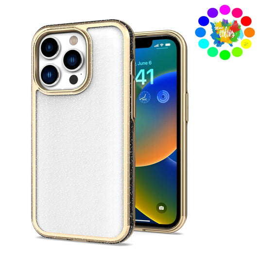 For Motorola Moto G 5G 2022 Electroplated Gold Frame Glitter Bling Transparent Hybrid Hard PC + TPU Rubber  Phone Case Cover