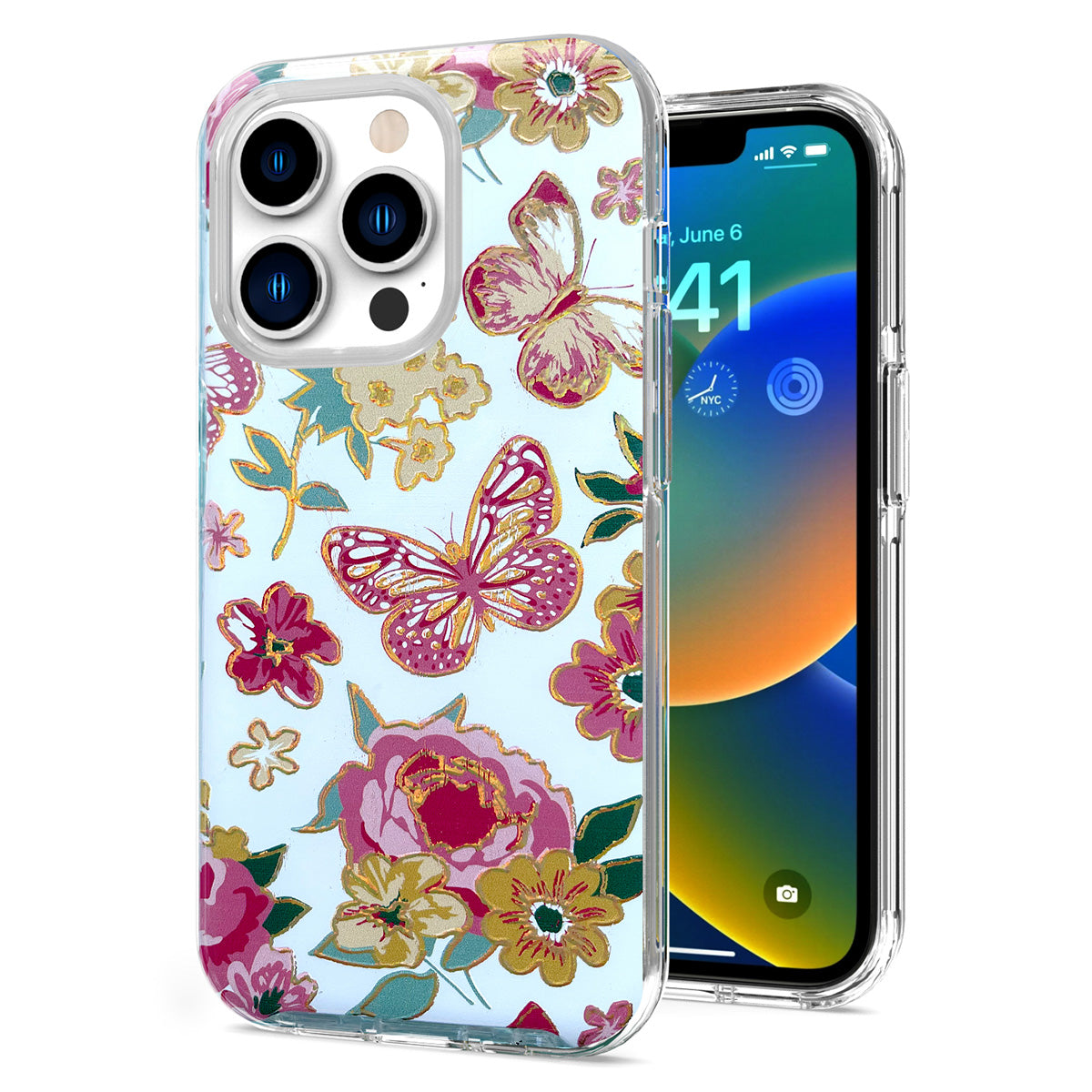 For Apple iPhone 11 (6.1") Stylish Gold Layer Design Hybrid Rubber TPU Hard PC Shockproof Armor Rugged Slim Fit  Phone Case Cover