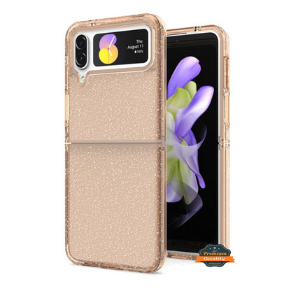 For Samsung Galaxy Z Flip 4 5G Glitter Sparkle Bling Shiny Thin Slim Hybrid Shockproof Rubber Silicone TPU Gel Protective  Phone Case Cover