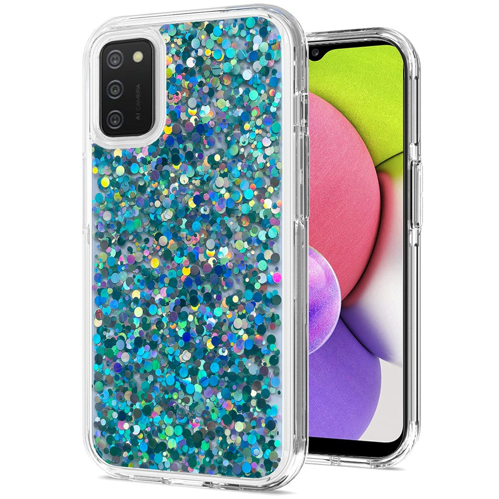 For Apple iPhone 14 (6.1") Colorful Glitter Bling Sparkle Epoxy Glittering Shining Hybrid Hard PC TPU Shockproof  Phone Case Cover