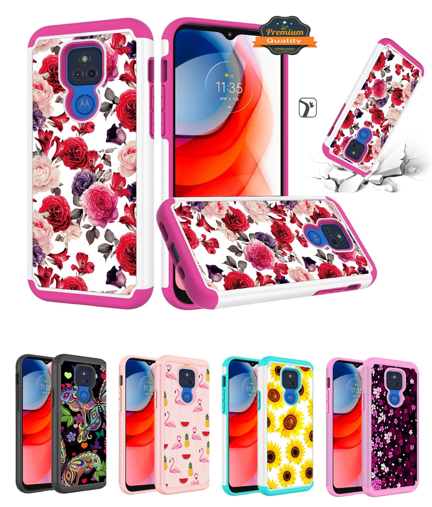 For Apple iPhone 13 (6.1") Beautiful Design Tuff Hybrid Heavy Duty Sturdy Shockproof Full Body Soft TPU Hard Protective  Phone Case Cover