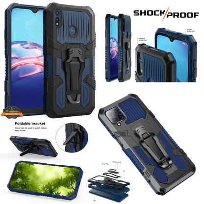 For Apple iPhone 14 Plus (6.7") Hybrid Heavy Duty Protection Shockproof Defender with Belt Clip and Kickstand  Phone Case Cover