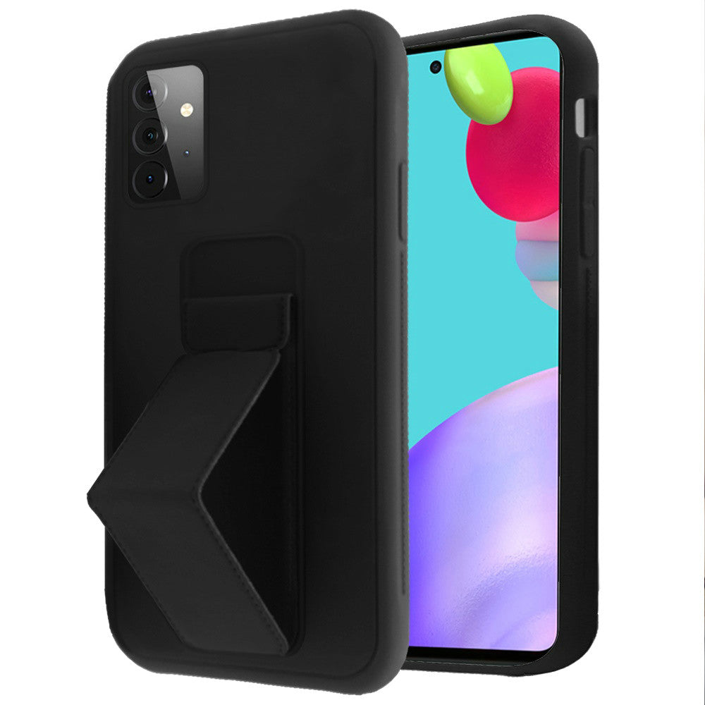 For Apple iPhone 13 Pro (6.1") Hybrid Foldable Kickstand Magnetic Heavy Duty Silicone Rubber TPU Protector [Support Magnetic Car Mount]  Phone Case Cover