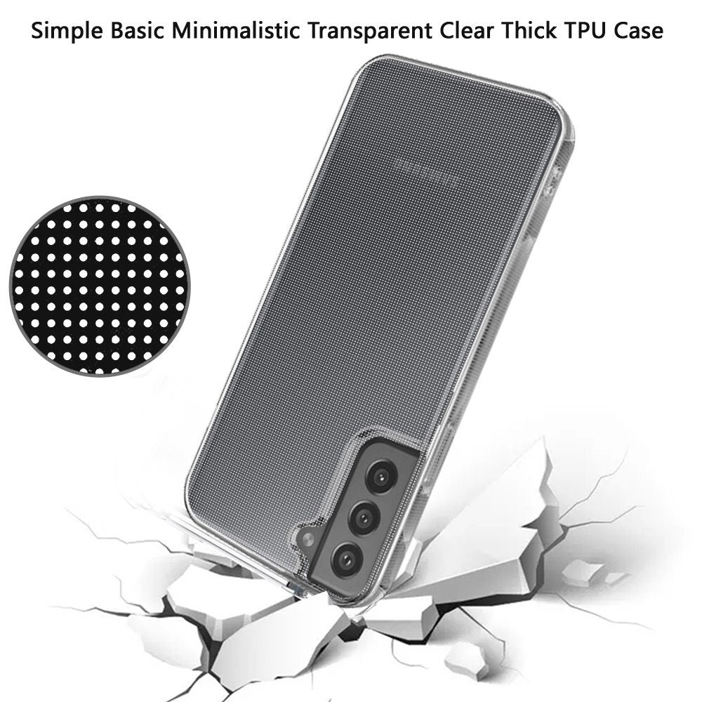 For Samsung Galaxy S21 FE /Fan Edition Hybrid Transparent Thick TPU Rubber Silicone Simple Basic Minimalistic Gel Shockproof Slim Back Clear Phone Case Cover