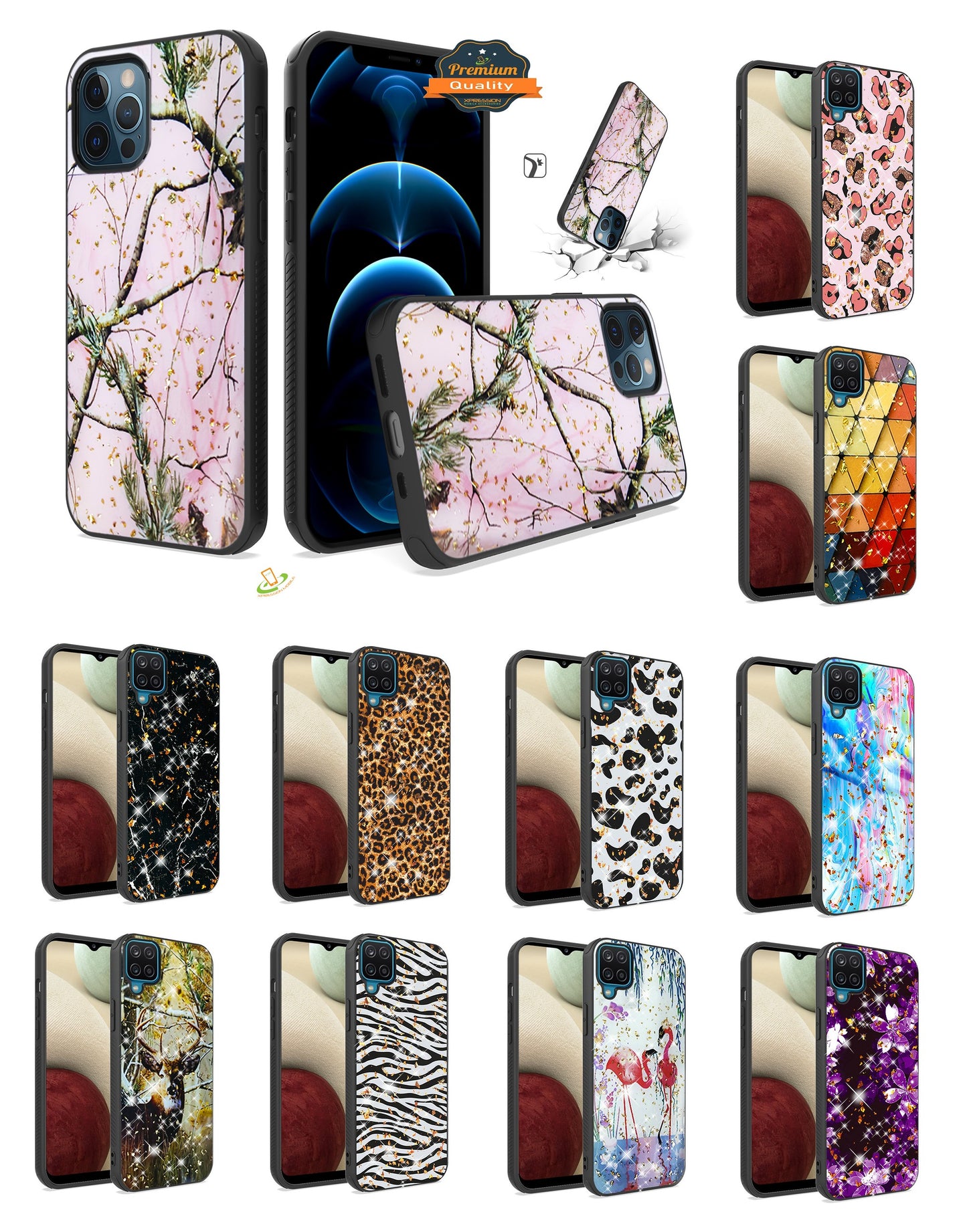 For Motorola Moto G Pure Printed Design Pattern Hybrid with Glitter Sparkle Bling Slim Fit Luxury Hard TPU Shockproof Protective  Phone Case Cover