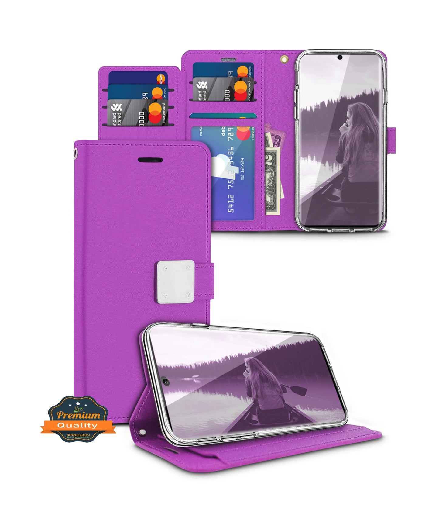 For Motorola Moto G Stylus 5G 2021 luxurious PU leather Wallet 6 Card Slots folio with Wrist Strap & Kickstand Pouch Flip Shockproof  Phone Case Cover