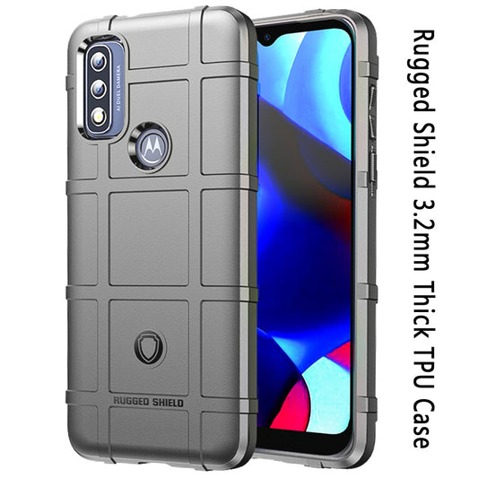 For Motorola Moto G Power 2022 Rugged Shield Hybrid TPU Thick Solid Rough Armor Tactical Matte Grip Silicone Texture Protective Gray Phone Case Cover