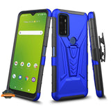 For Cricket Dream 5G, Innovate 5G Hybrid Armor Kickstand with Swivel Belt Clip Holster Heavy Duty 3 in 1 Shockproof Rugged  Phone Case Cover