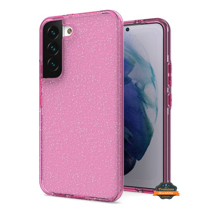 For Samsung Galaxy S22 Plus Glitter Sparkle Bling Shiny Thin Ultra Slim Hybrid Shockproof Rubber Silicone Soft TPU Gel Protective  Phone Case Cover