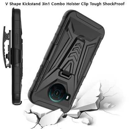 For Nokia X100 Combo 3 in 1 Rugged Swivel Belt Clip Holster Heavy Duty Tuff Hybrid Armor Rubber TPU with Kickstand Stand  Phone Case Cover