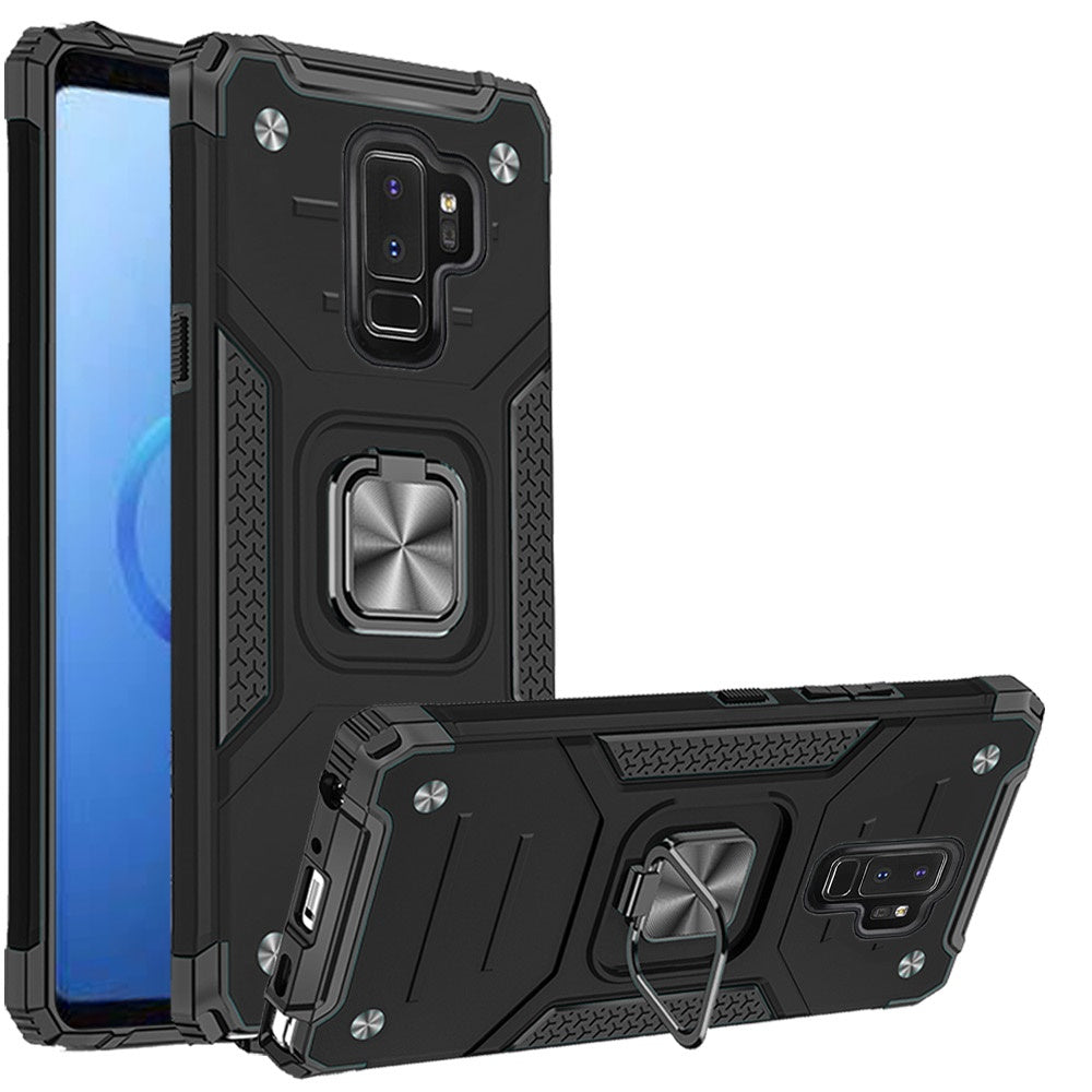 For Samsung Galaxy S9 /S9 Plus Armor Hybrid with Ring Holder Kickstand Shockproof Heavy-Duty Durable Rugged Dual Layer Hard  Phone Case Cover