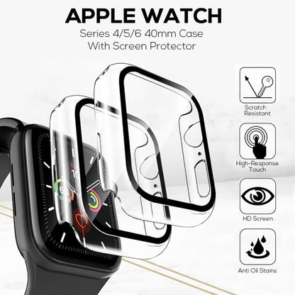 For Apple Watch Ultra 49mm Clear Transparent PC with Built in Screen Protector Snap-on Full Cover Shell Rubber TPU + Hard PC Frame Clear