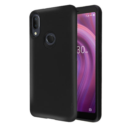 For Alcatel 3V 5032w (2019) Hybrid Dual Layer Hard PC Cases Shockproof TPU Rugged Bumper Black Phone Case Cover