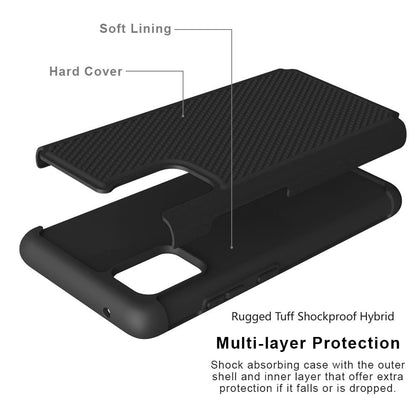 For Apple iPhone 13 Mini (5.4") Textured Hybrid Tuff Shockproof Rugged Hard PC & Silicone TPU Anti-Slip Dual Layer Protective Bumper  Phone Case Cover