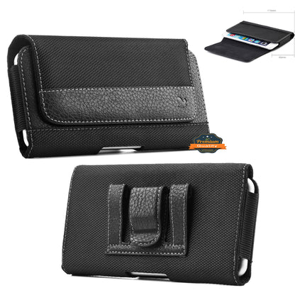 For Samsung Galaxy A23 5G Universal Premium Horizontal Leather Case Pouch Holster with Magnetic Closure Belt Clip & Belt Loops Holster [Black]