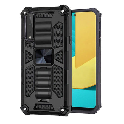 For Cricket Ovation 2 Heavy Duty Stand Hybrid Shockproof [Military Grade] Rugged Protective with Built-in Kickstand Fit Magnetic Car Mount  Phone Case Cover