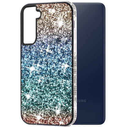 For Samsung Galaxy S22 /Plus Ultra Rhinestone Sparkling Rainbow Gradual Glitter Full Diamond Bling Protective Hybrid Rugged  Phone Case Cover