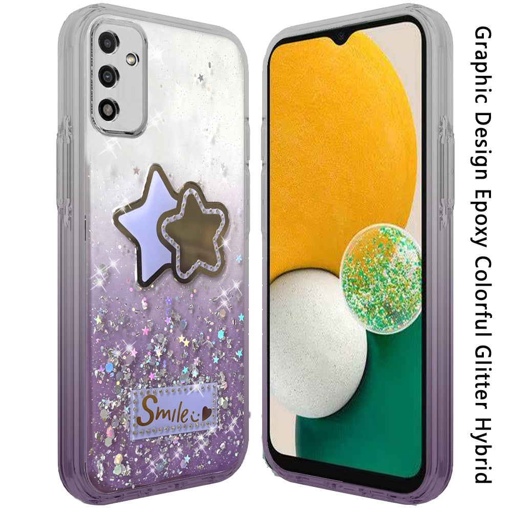 For Motorola Moto G Power 2022 Fashion Graphic Pattern Design Epoxy Colorful Skin Glitter Hybrid Bling TPU Hard Impact Armor  Phone Case Cover