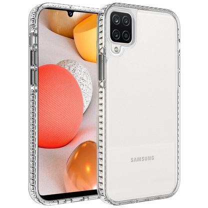 For Samsung Galaxy A42 5G Crystal Transparent Rugged Shockproof Hybrid PC+TPU Colorful Buttons Military Grade Protection Back  Phone Case Cover