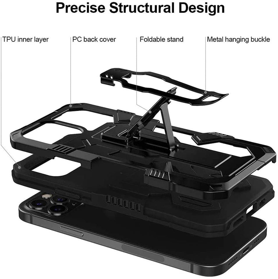 For Samsung Galaxy S22 Ultra Hybrid Heavy Duty Protection Shockproof Defender with Belt Metal Clip and Kickstand Dual Layer  Phone Case Cover