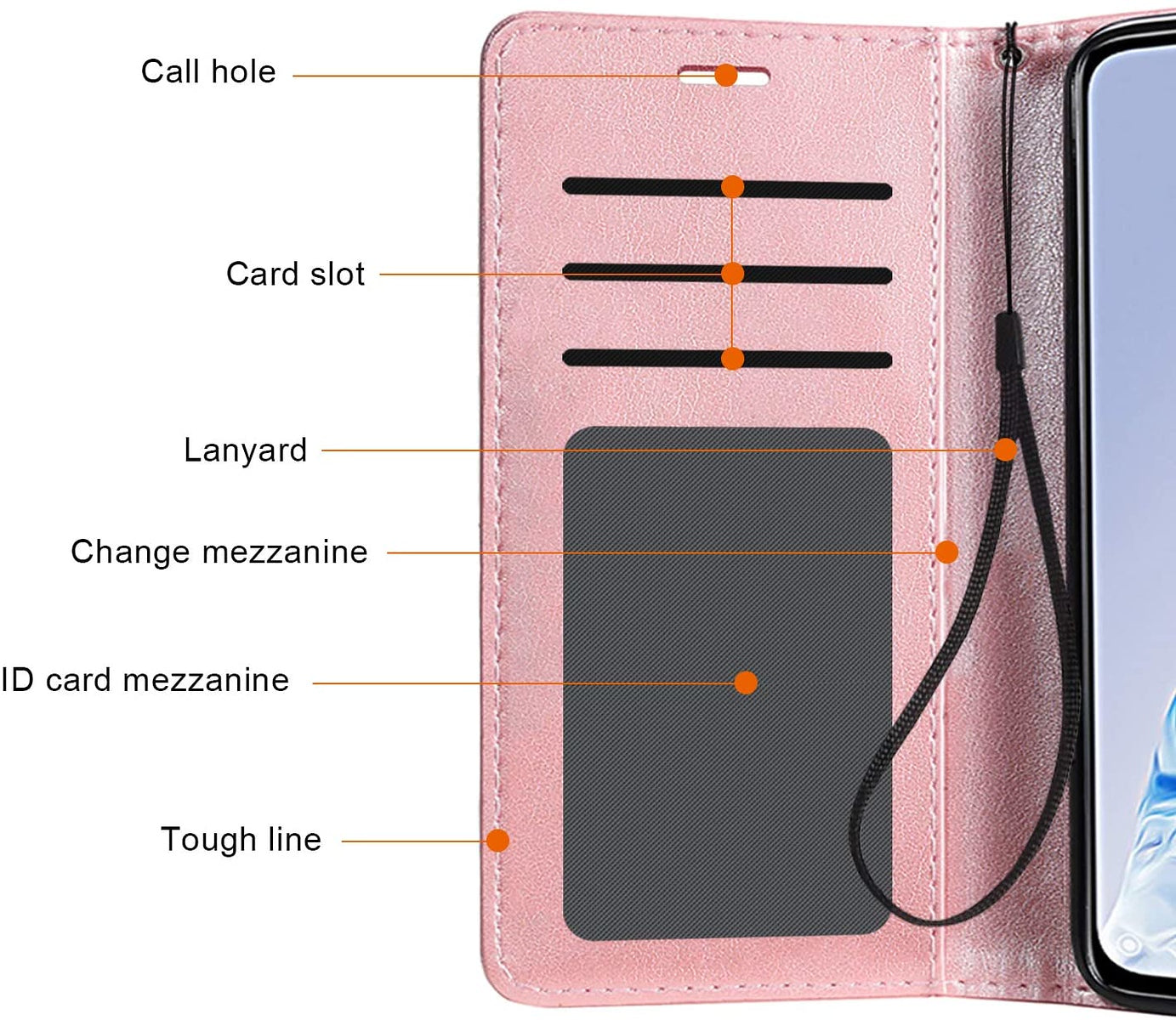 For Samsung Galaxy Z Flip 4 5G Wallet PU Leather Pouch with Credit Card Slots Money Pocket, Stand & Strap Flip Bookstyle Rose Gold Phone Case Cover