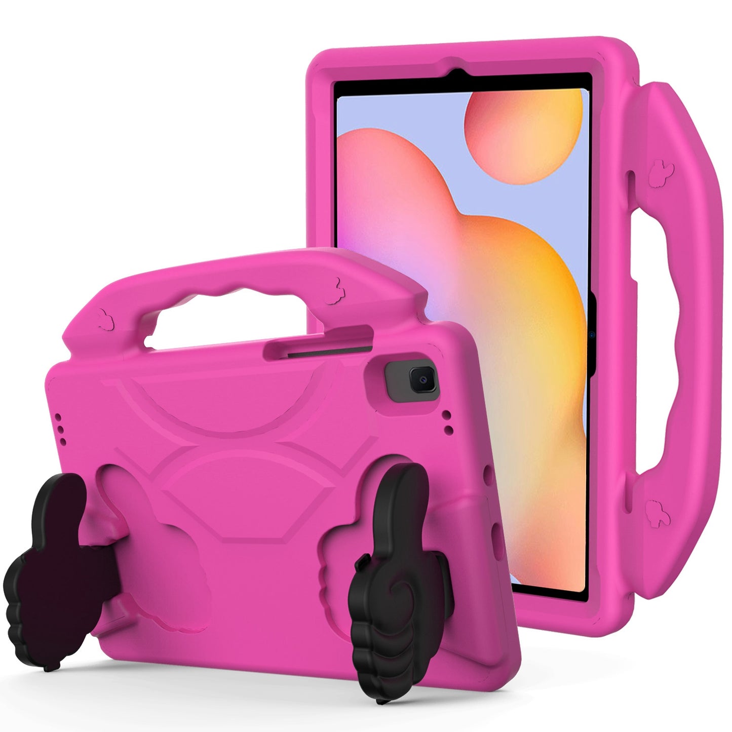 Case for Samsung Galaxy Tab S6 Lite 10.4" Hybrid Shockproof Thumbs Up Kickstand Anti-slip Rubber TPU Kid-Friendly Bumper Tablet Pink Tablet Cover