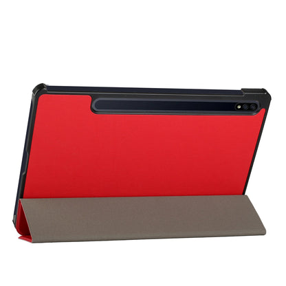 Case for Samsung Galaxy Tab S6 Lite 10.4" Thin Lightweight Trifold Stand Magnetic Closure PU Leather Hard Folio Hybrid Protective Tablet Red Tablet Cover