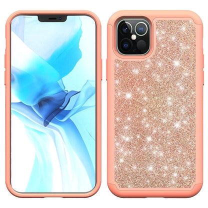 For Apple iPhone 13 Pro Max (6.7") Glitter Sparkle Bling Shinny Hybrid Slim Rhinestone 2 in 1 Hard PC & Soft TPU Rugged Protective  Phone Case Cover