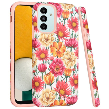 For Samsung Galaxy A13 5G Bliss Floral Stylish Design Hybrid Rubber TPU Hard PC Shockproof Armor Rugged Slim  Phone Case Cover