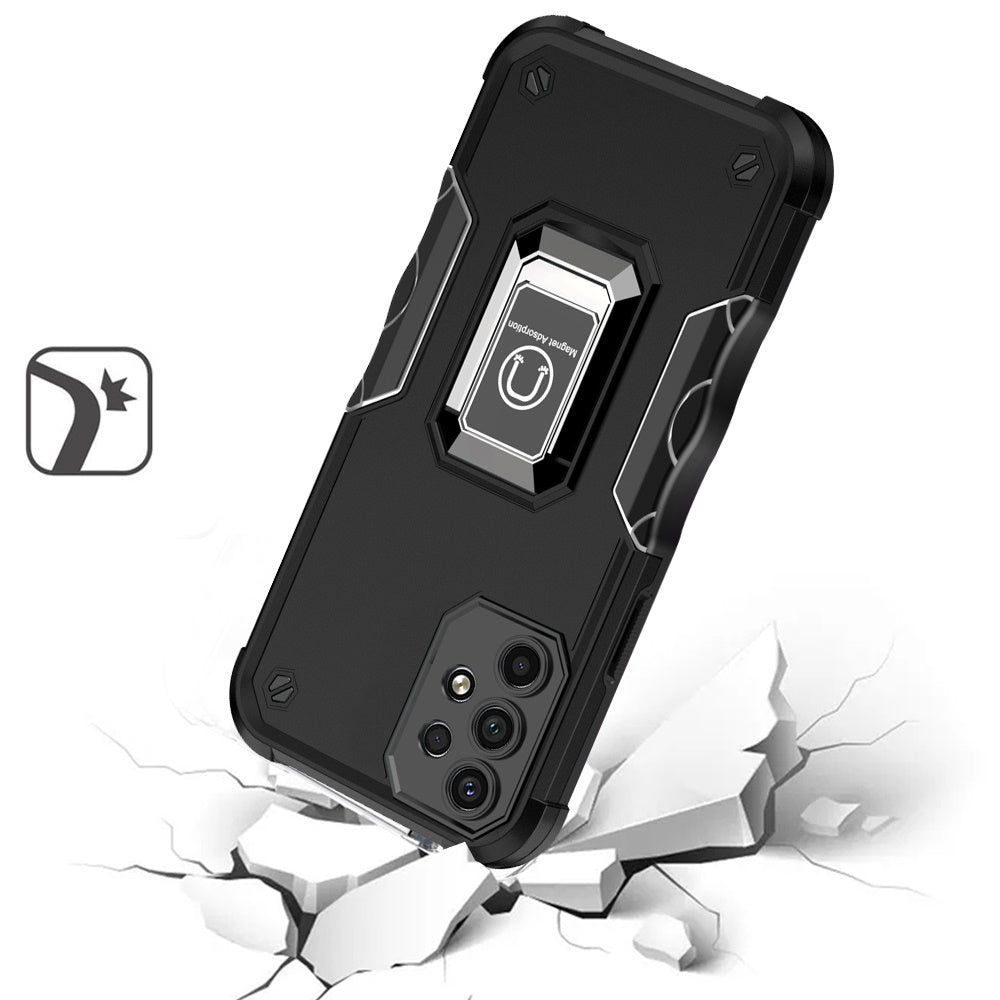 For Samsung Galaxy A53 5G Hybrid with Magnetic Ring Holder Stand Kickstand Heavy Duty Rugged Drop Silicone Shockproof  Phone Case Cover