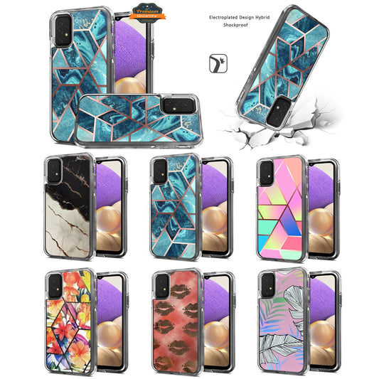 For Motorola Moto G Pure Electroplated Design Pattern Hybrid Luxury Fashion Hard PC TPU Bumper Hybrid Shook-Proof Armor  Phone Case Cover