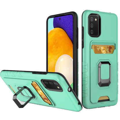 For Samsung Galaxy A03S Wallet Case Designed with Credit Card Slot Holder & Magnetic Stand Kickstand Ring Heavy Duty Hybrid Armor  Phone Case Cover