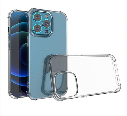 For Apple iPhone 13 Pro Max (6.7") Hybrid Transparent Thick Pure TPU Rubber Silicone 4 Corners Gel Shockproof Protective Slim Back Clear Phone Case Cover